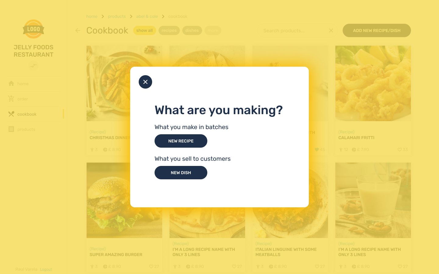 Cookbook - New Recipe (Popup)